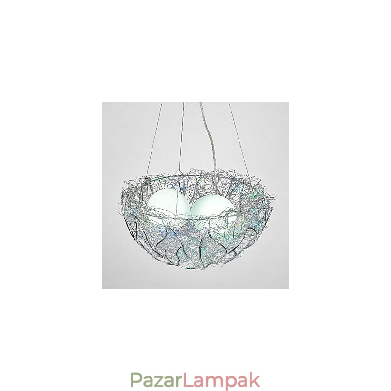 Modern modern ezüst fém függőlámpa