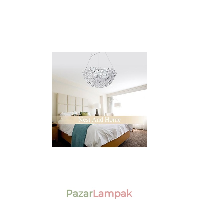 Modern modern ezüst fém függőlámpa