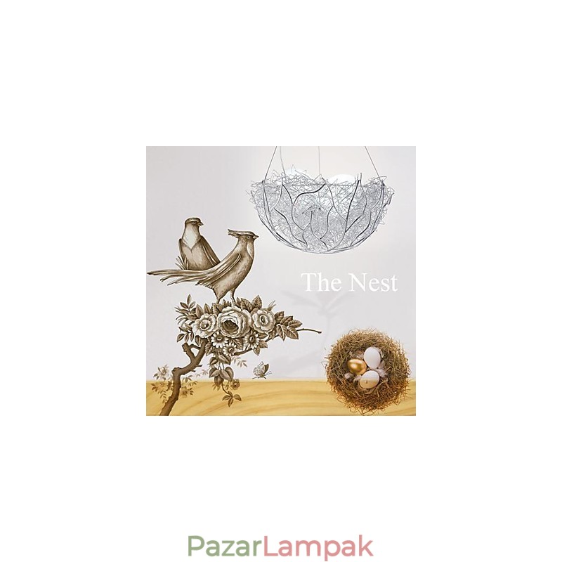 Modern modern ezüst fém függőlámpa