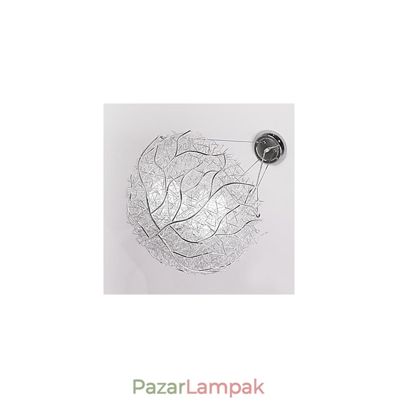 Modern modern ezüst fém függőlámpa