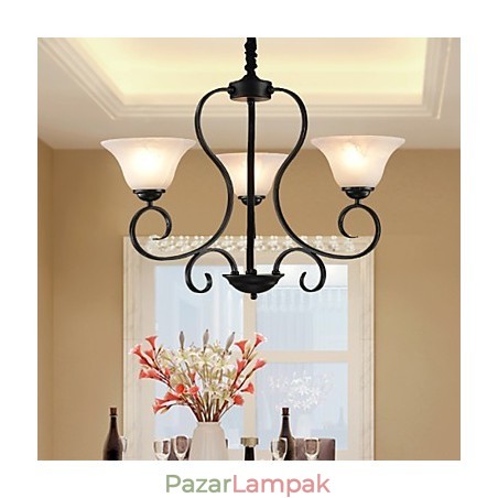 3 fény Retro csillár Country Metal