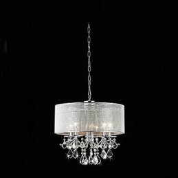 Modern 5 Light Crystal függőlámpa szövet ernyővel