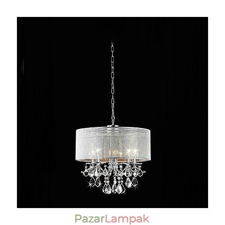 Modern 5 Light Crystal függőlámpa szövet ernyővel Modern 5 Light Crystal függőlámpa szövet ernyővel