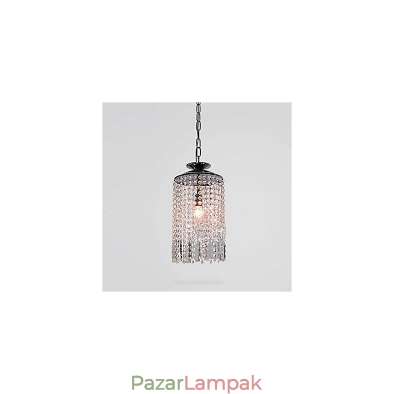 Modern, kortárs kristály fém függőlámpa