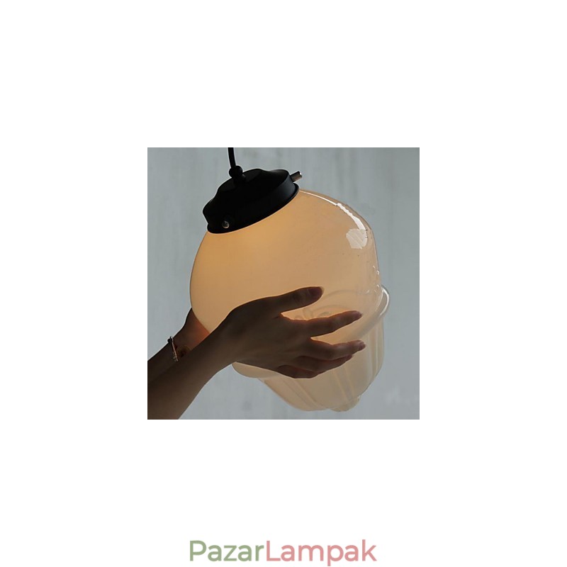 Amerikai Retro krémszínű üvegkukk