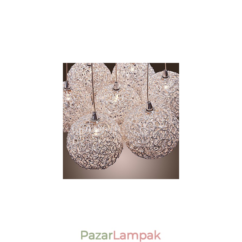 Modern alumínium függőlámpa 7 lámpával