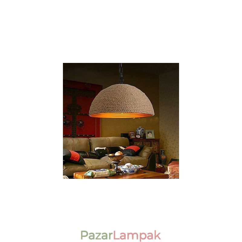 Vintage Kovácsoltvas csillár Kreatív ipari kender