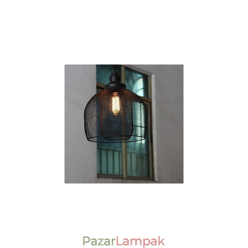 Amerikai retro madárkalitka formájú vas art csillár