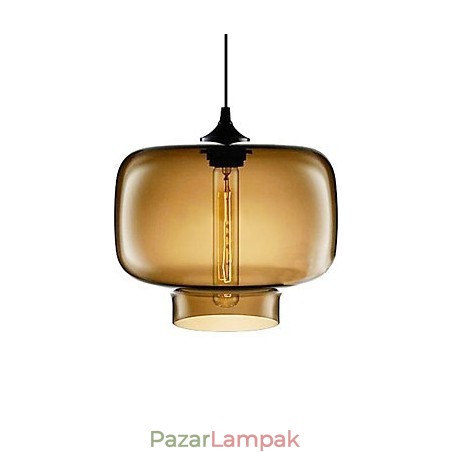 70 W-os modern, üvegből készült függeszték, barna, átlátszó palack kivitelben 70 W-os modern, üvegből készült függeszték, barna, átlátszó palack kivitelben