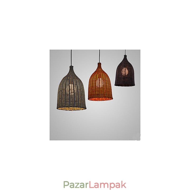 Rattan Chandelier Chandelier Chandelier Kreatív Retro Rattan lámpa