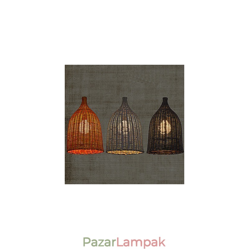 Rattan Chandelier Chandelier Chandelier Kreatív Retro Rattan lámpa