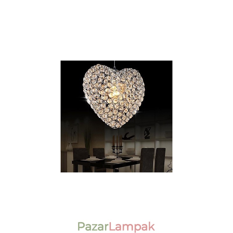 Modern, kortárs kristály fém függőlámpa