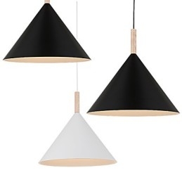 Mini Artistic kúpos függőlámpa 1 világos Mordern Simplicity kivitelben fekete fehér alumínium és fa csepplámpa