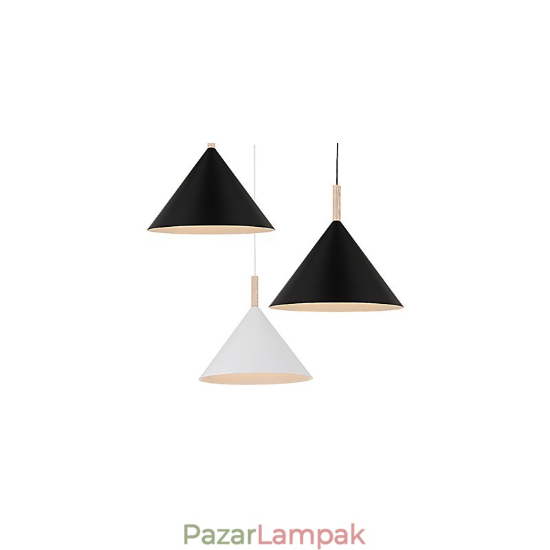 Mini Artistic kúpos függőlámpa 1 világos Mordern Simplicity kivitelben fekete fehér alumínium és fa csepplámpa