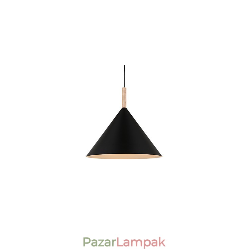 Mini Artistic kúpos függőlámpa 1 világos Mordern Simplicity kivitelben fekete fehér alumínium és fa csepplámpa