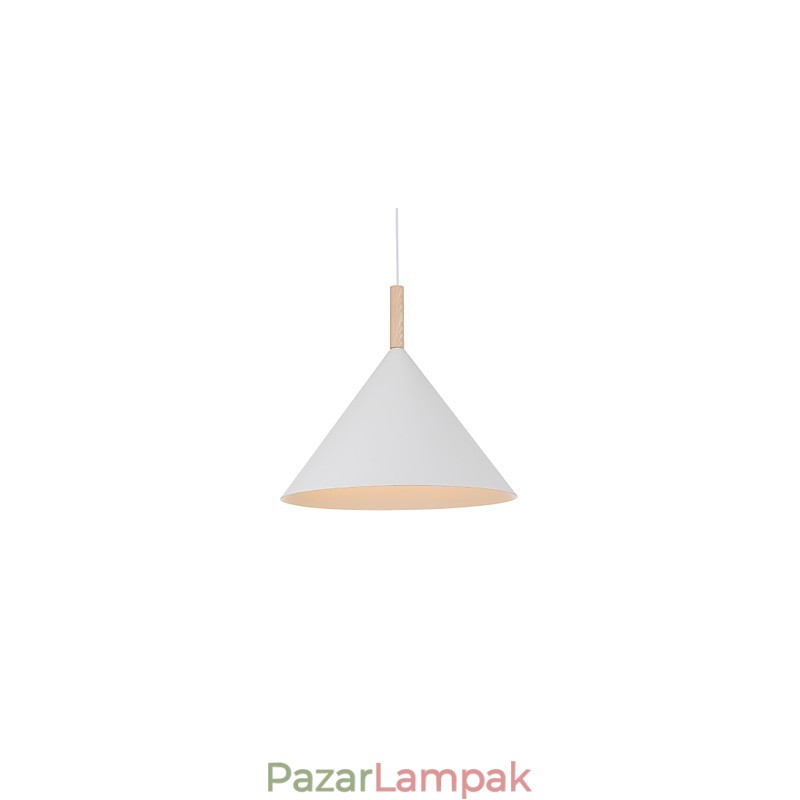 Mini Artistic kúpos függőlámpa 1 világos Mordern Simplicity kivitelben fekete fehér alumínium és fa csepplámpa