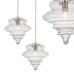 Függesztett lámpa 1 Light Modern Egyszerűség Színtelen átlátszó üveg