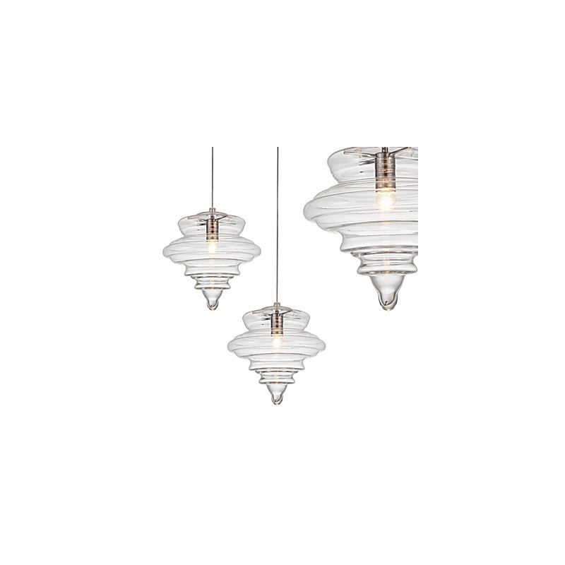 Függesztett lámpa 1 Light Modern Egyszerűség Színtelen átlátszó üveg
