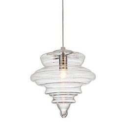 Függesztett lámpa 1 Light Modern Egyszerűség Színtelen átlátszó üveg