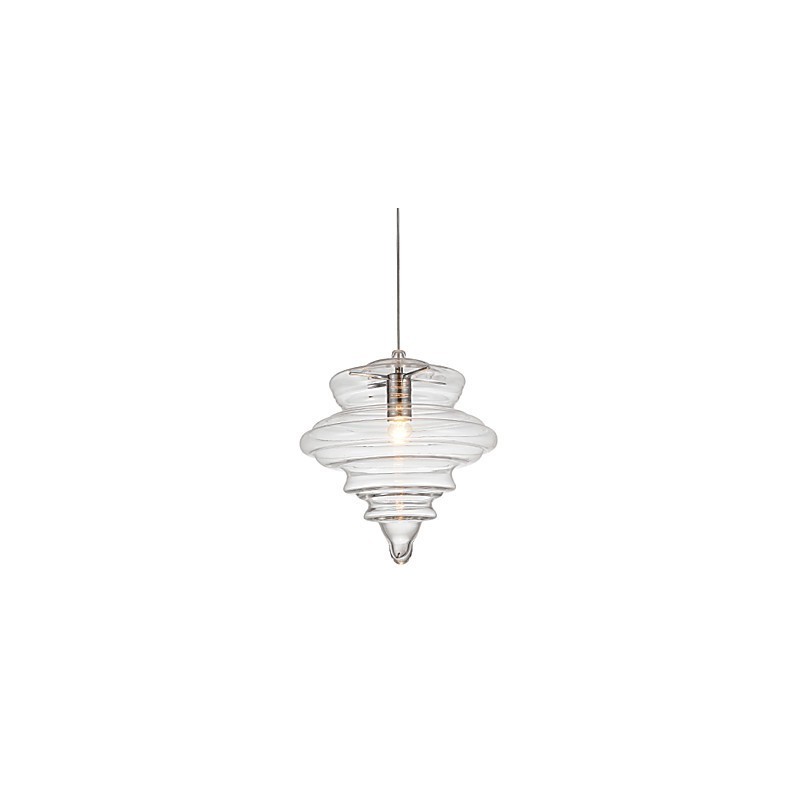 Függesztett lámpa 1 Light Modern Egyszerűség Színtelen átlátszó üveg