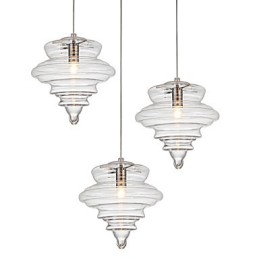 Függesztett lámpa 1 Light Modern Egyszerűség Színtelen átlátszó üveg