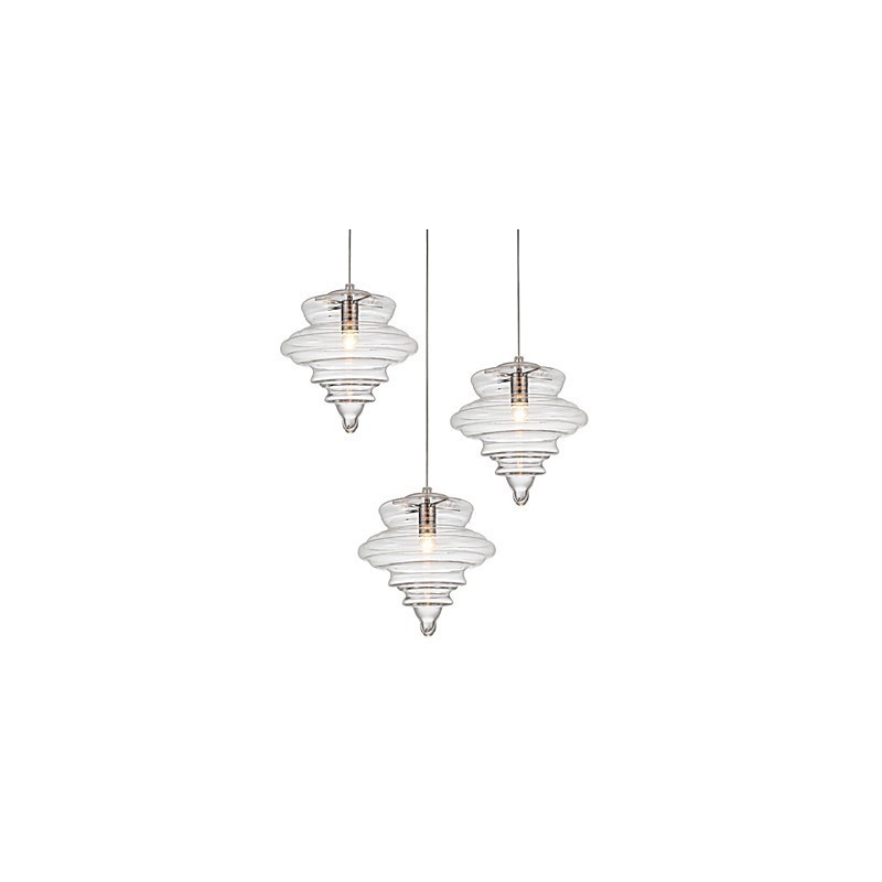 Függesztett lámpa 1 Light Modern Egyszerűség Színtelen átlátszó üveg