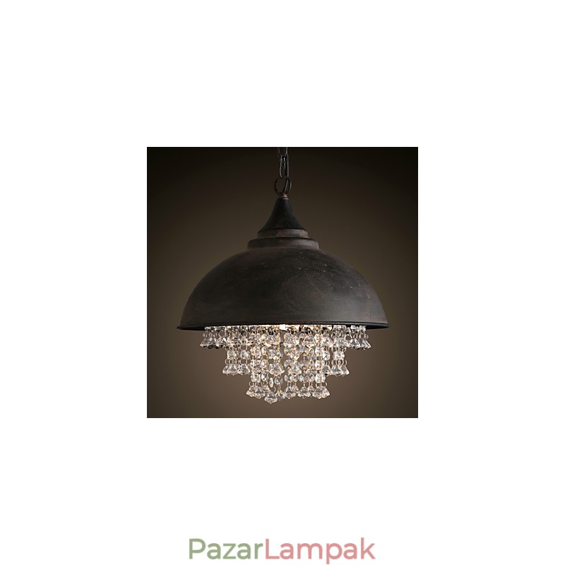 Tetőtéri függőlámpa Kristály Retro Coffe Light Garage Fém