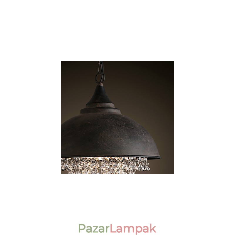 Tetőtéri függőlámpa Kristály Retro Coffe Light Garage Fém