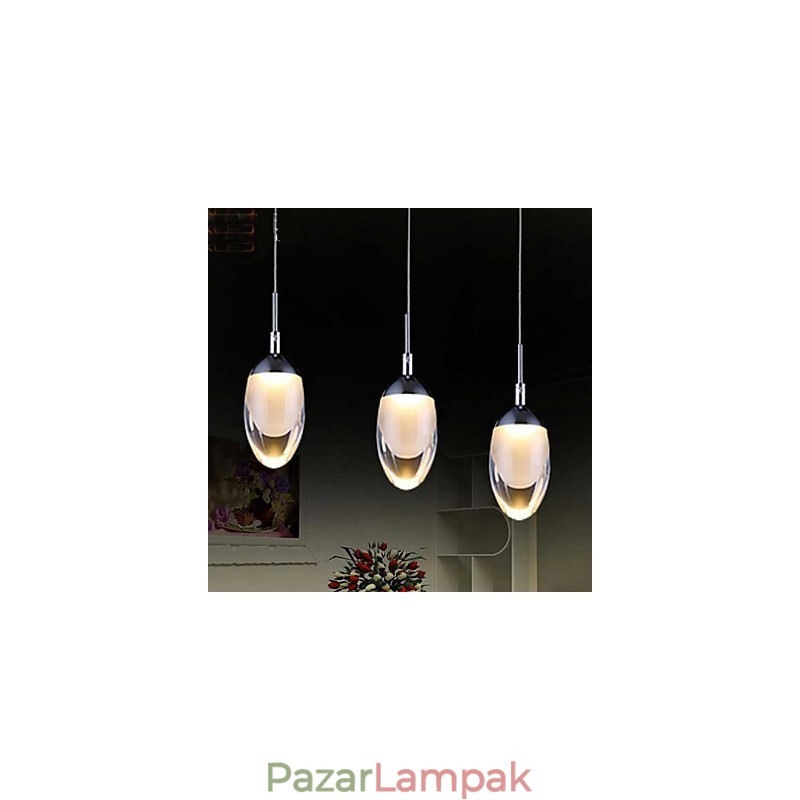 Modern, modern krómozott fém függőlámpa