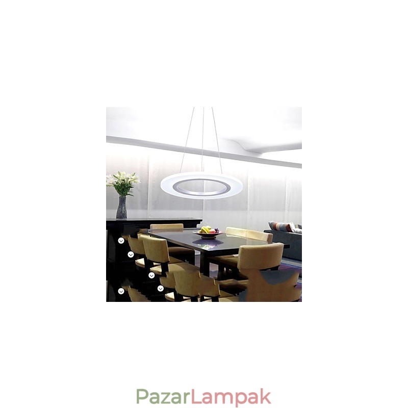 Függeszték, kerek mennyezeti csillár Tejszerű akril mennyezeti lámpák egy gyűrűvel