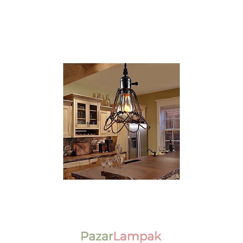 Amerikai vidéki ipari széllámpa Retro kis csillár vasketrec