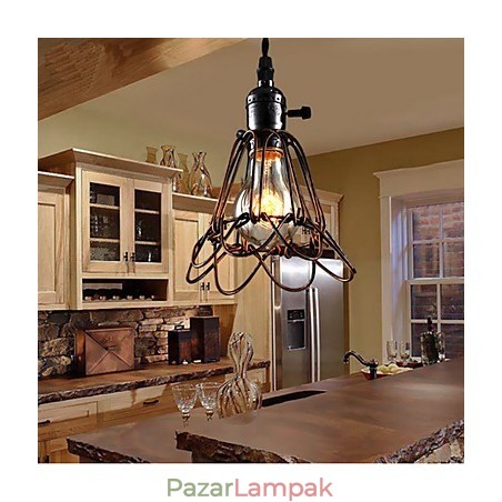 Amerikai vidéki ipari széllámpa Retro kis csillár vasketrec