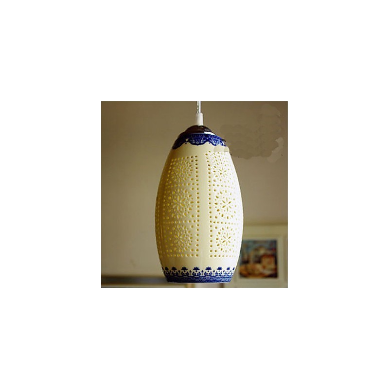 Retro kerámia lámpa lámpa Stairs Blue Single Head Chandelier Creative