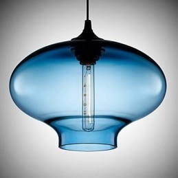 1 Light Modern üveg Fehér és kék átlátszó függőlámpa
