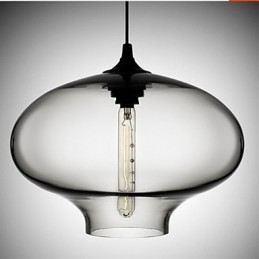 1 Light Modern üveg Fehér és kék átlátszó függőlámpa