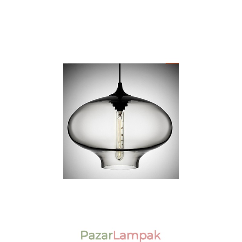 1 Light Modern üveg Fehér és kék átlátszó függőlámpa