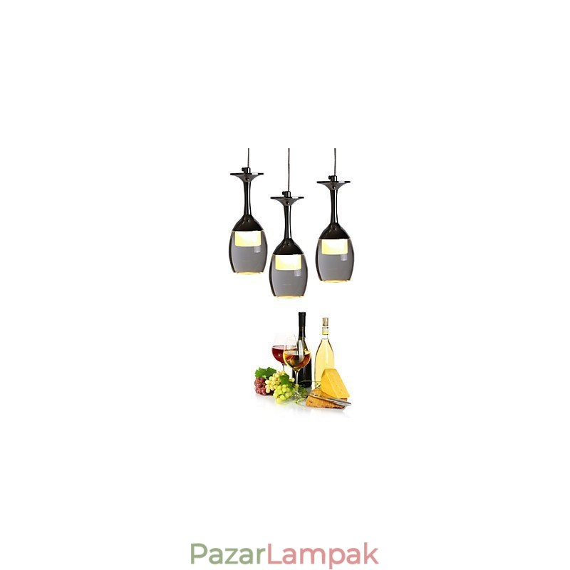 Függesztett lámpák 3 lámpák, kerek hátlap, modern kortárs fém