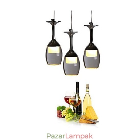 Függesztett lámpák 3 lámpák, kerek hátlap, modern kortárs fém