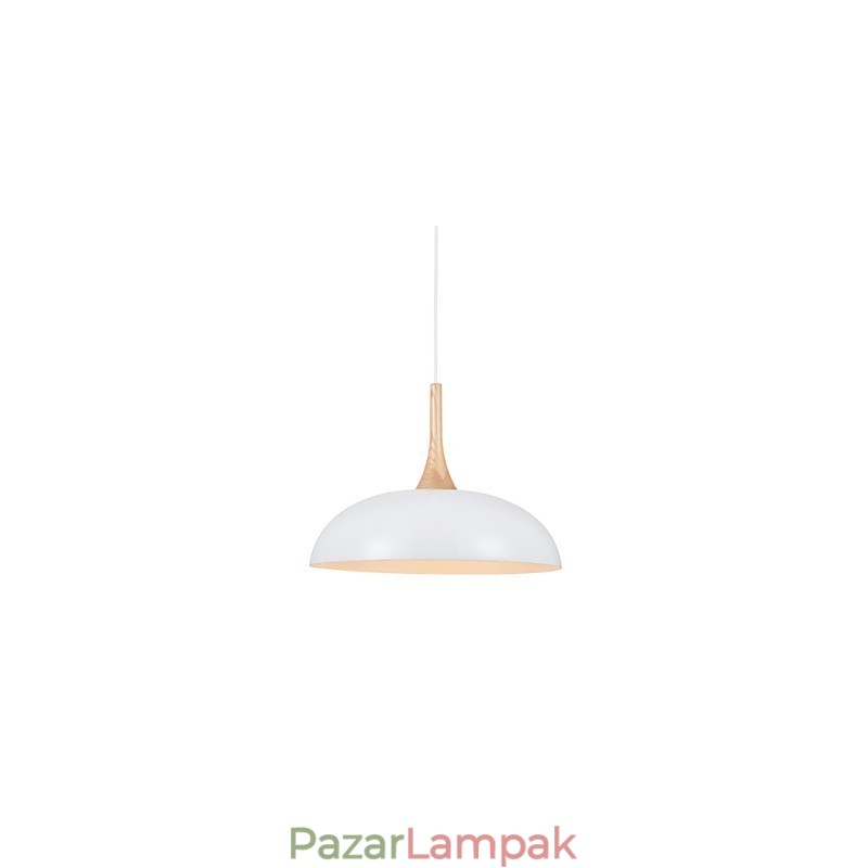 Mini művészi függőlámpa 1 könnyű, modern egyszerűség, fekete fehér kivitelű alumínium és fából készült lámpa