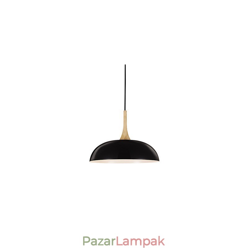 Mini művészi függőlámpa 1 könnyű, modern egyszerűség, fekete fehér kivitelű alumínium és fából készült lámpa
