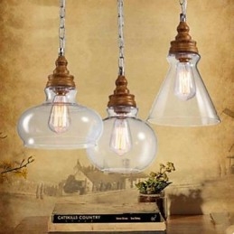 Fa gabona Crystal Droplight Cafe világító lámpák és lámpák