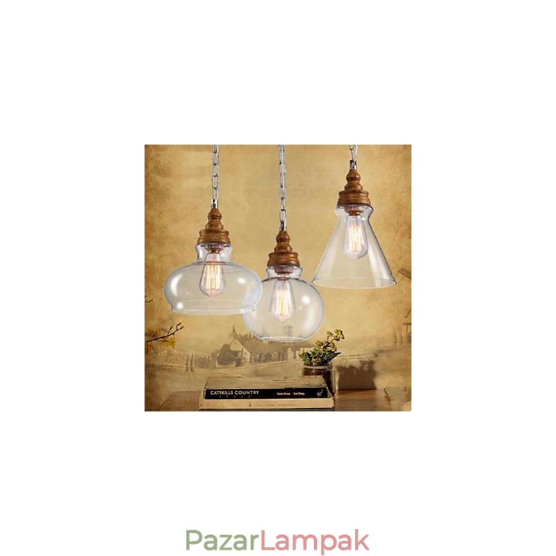 Fa gabona Crystal Droplight Cafe világító lámpák és lámpák