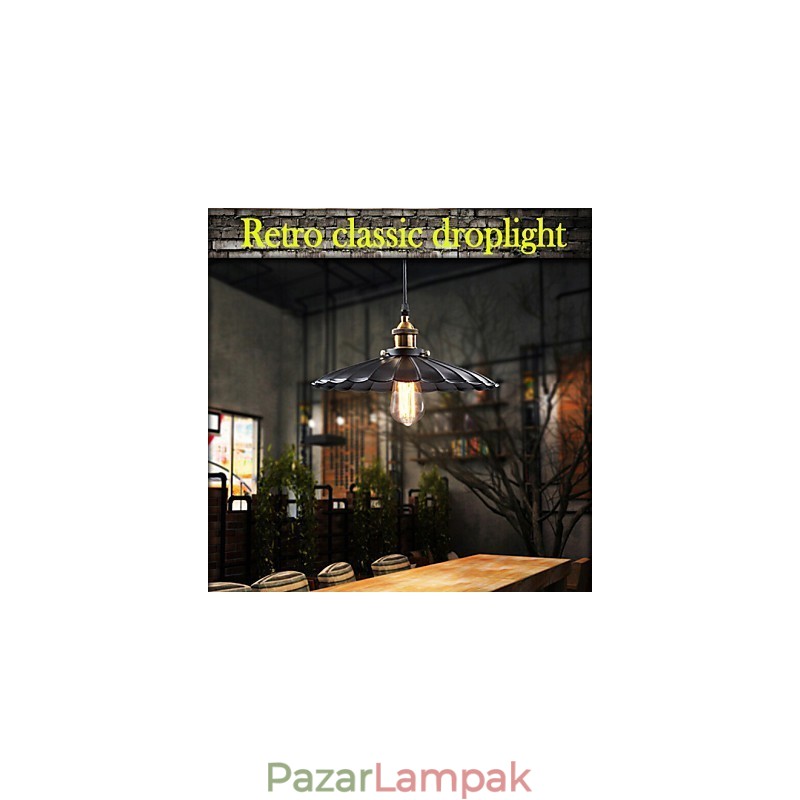 Retro klasszikus európai stílusú függesztékes könnyűfém lámpa