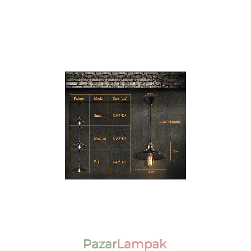 Retro klasszikus európai stílusú függesztékes könnyűfém lámpa