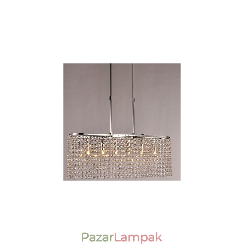 Modern, modern, kristályos, galvanizált függőlámpa
