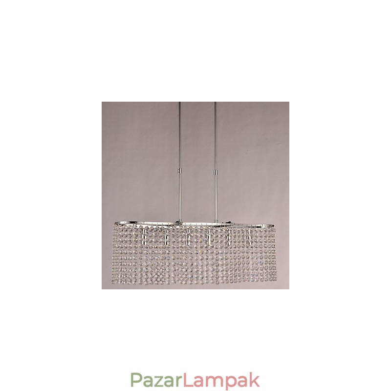 Modern, modern, kristályos, galvanizált függőlámpa