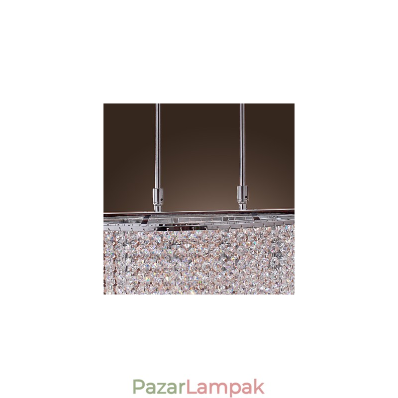 Modern, modern, kristályos, galvanizált függőlámpa