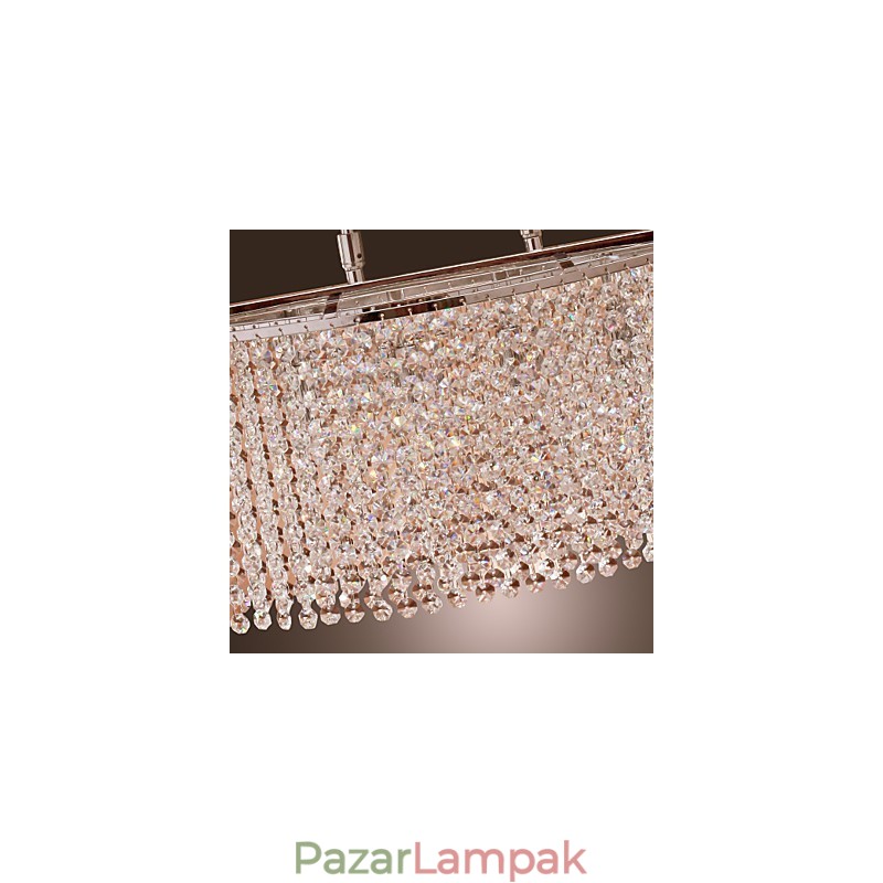 Modern, modern, kristályos, galvanizált függőlámpa