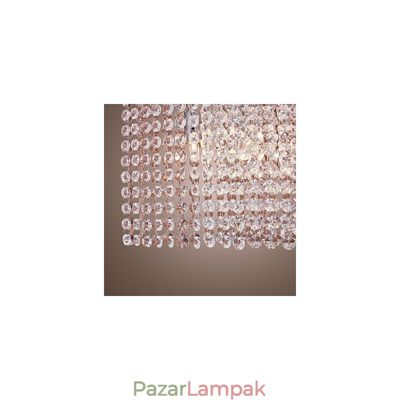 Modern, modern, kristályos, galvanizált függőlámpa