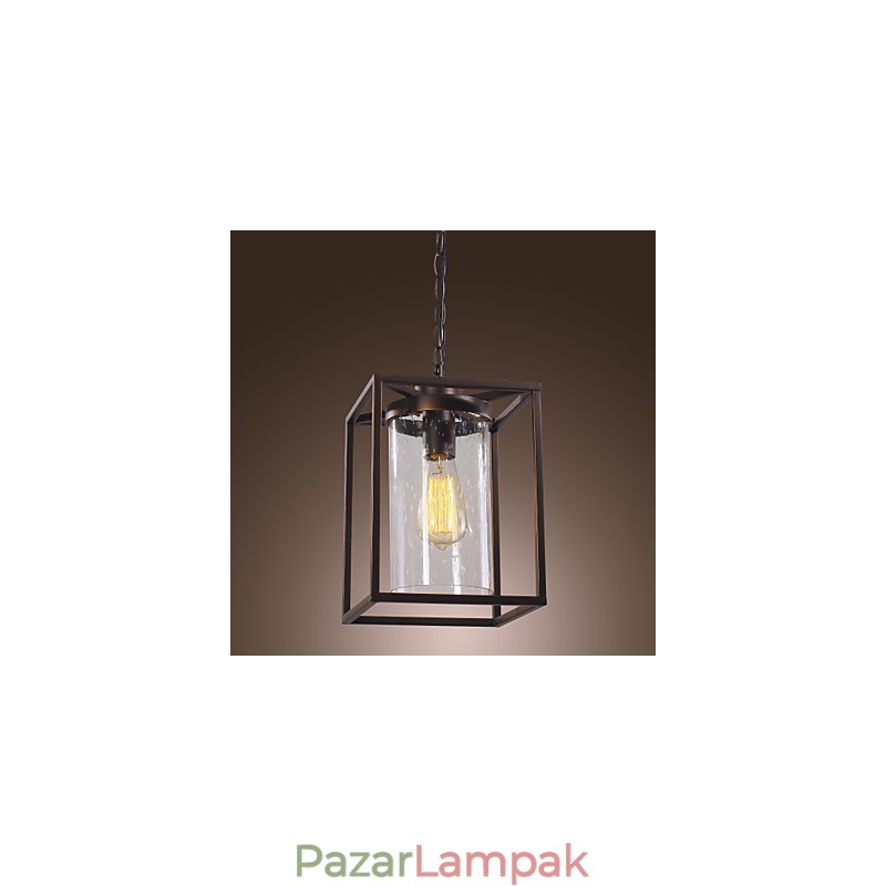 Hagyományos klasszikus vintage lámpás mini stílusú galvanizált függőlámpa étkező